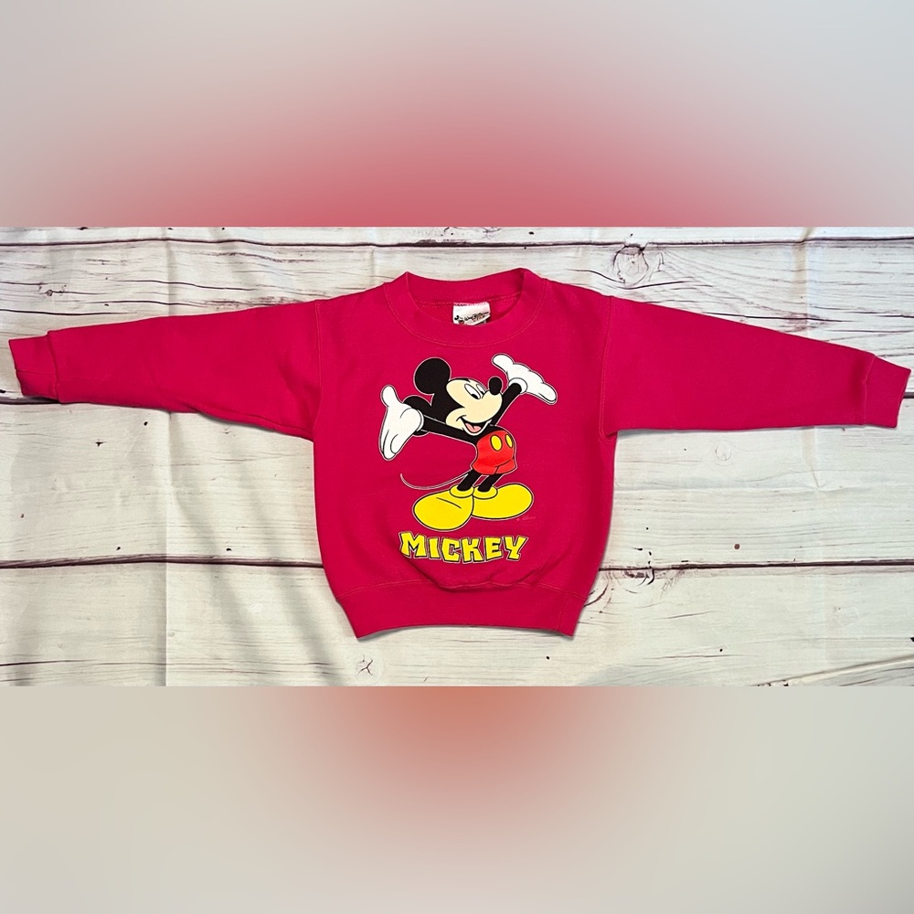 Vintage Disney Mickey Mouse Pink Crewneck Sweatshirt